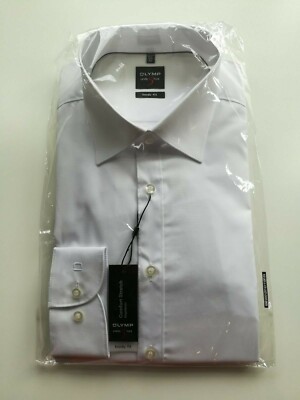 Olympus Level 5 Slim Fit Men's Shirt - White, EU 42