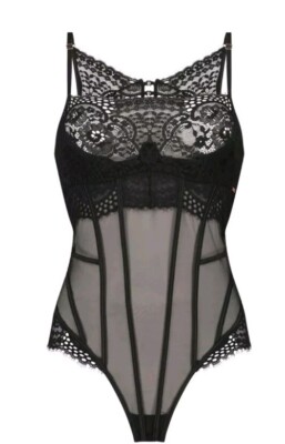 Hunkemöller Body Rasheeda Body Noir Kollektion mit Spitze kaviar Gr.75C w. NEU