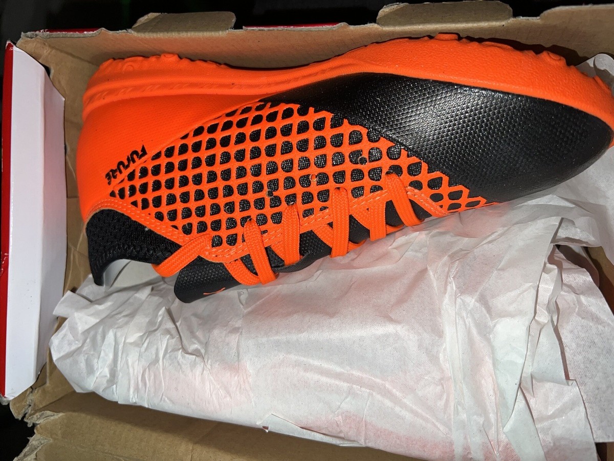 New Puma Kids Future Netfit FG, Black/Shocking Orange Soccer