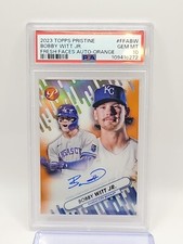2023 Topps Pristine Baseball Bobby Witt Jr Fresh Faces Orange Auto #/25 PSA 10