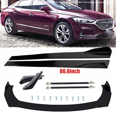 Front Rear Bumper Lip Splitter Spoiler For Buick La Crosse Regal Glossy Black