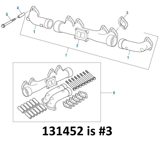 Exhaust Manifold Gasket for Cummins L10 M11 ISM. Qty. 1 PAI