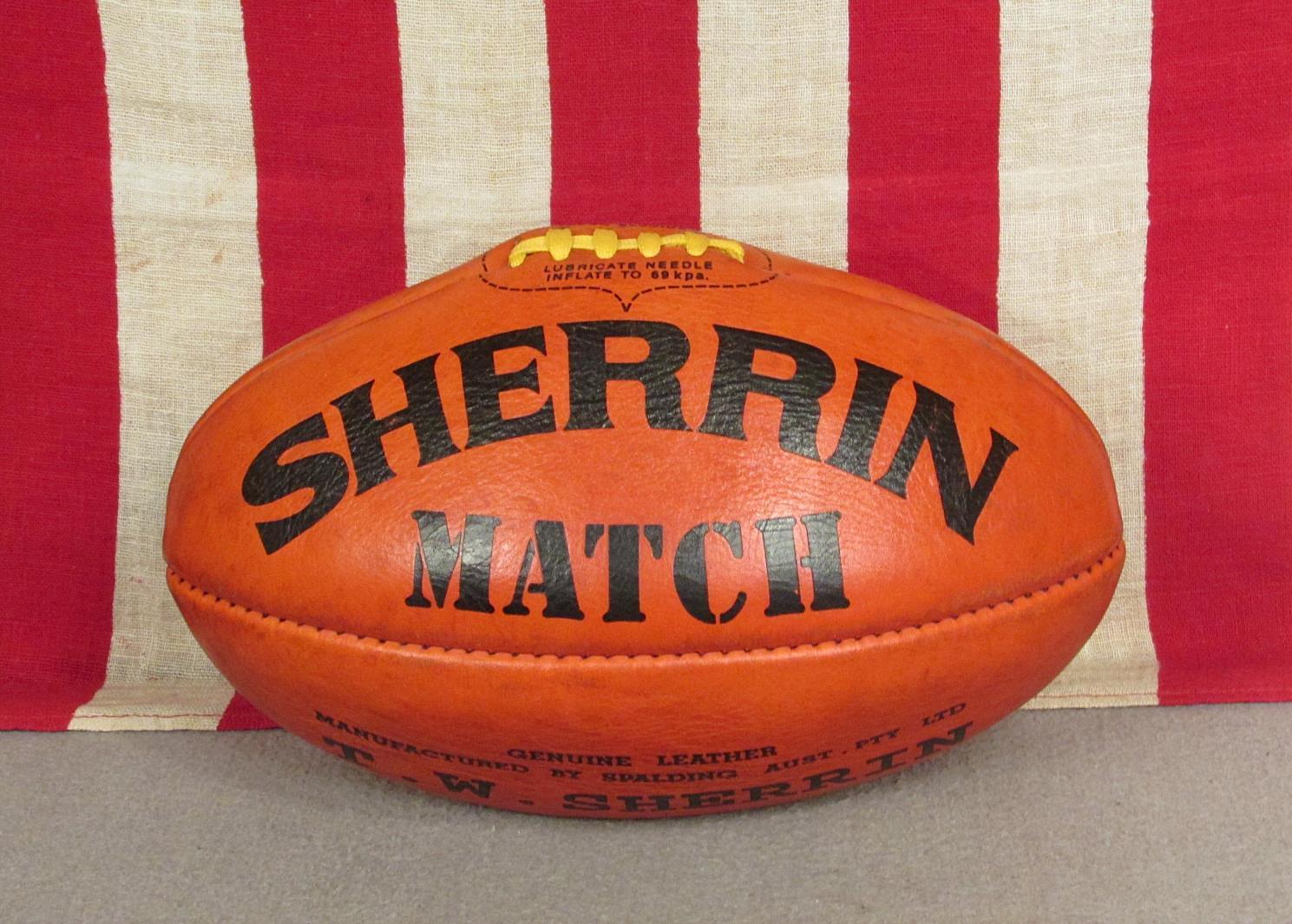 Vintage Sherrin Leather Match Rugby Ball w/Laces Australian Football ...