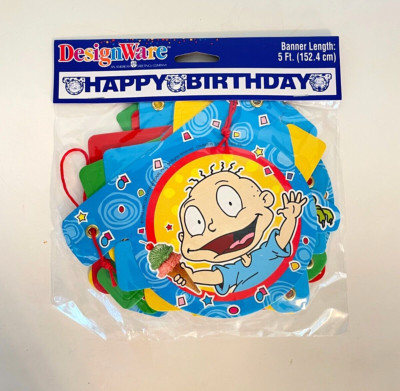 Vtg 1998 American Greetings DesignWare Rugrats Happy Birthday Party Banner 5'