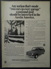 Publicité magazine voiture économique AUSTIN AMERICA 1969 - La deuxième voiture parfaite.