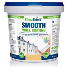 Exterior Wall Coating 15 Year - One Coat - SMOOTH Masonry Paint 12 Colours