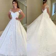 Princess Wedding Dresses Off the Shoulder 3D Butterfly Sweep Train Bridal Gowns