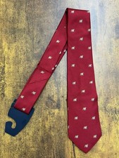 Brooks Brothers "Fleece" Red Kids Tie With Bulldogs 100 Silk Boy's Necktie 44"