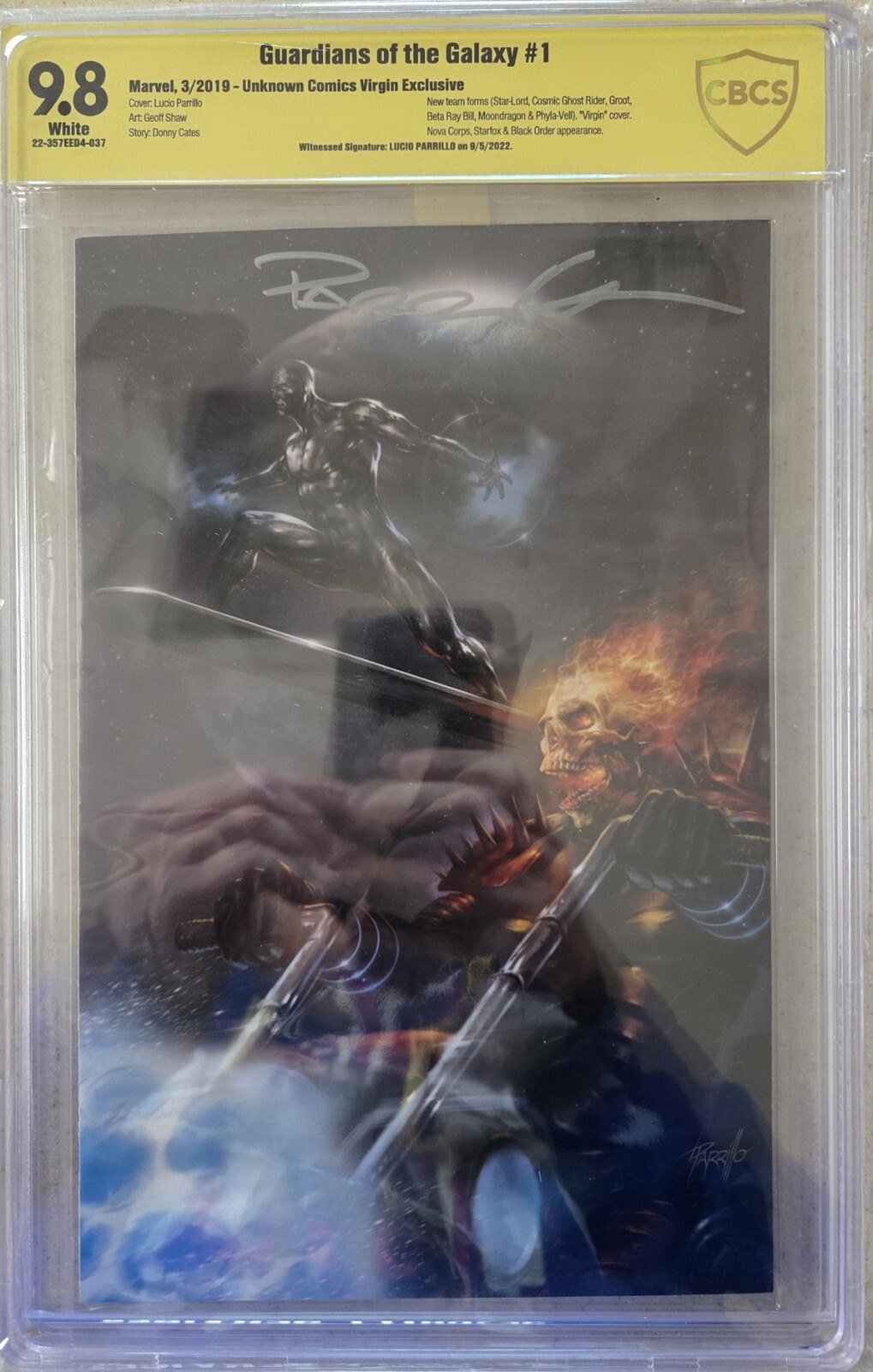 Guardians of the Galaxy #1 Parrillo Unknown C Variant CBCS 9.8 SS Parrillo 2019