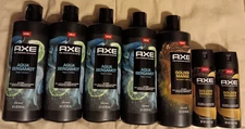 Axe Body Wash 18 oz & Premium Body Spray 4 oz Lot Aqua Bergamot Golden Mango