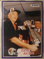 1995 JOGO CFL Football Card #27 Coach Dave Ritchie - Bowling Green alumni.- NM