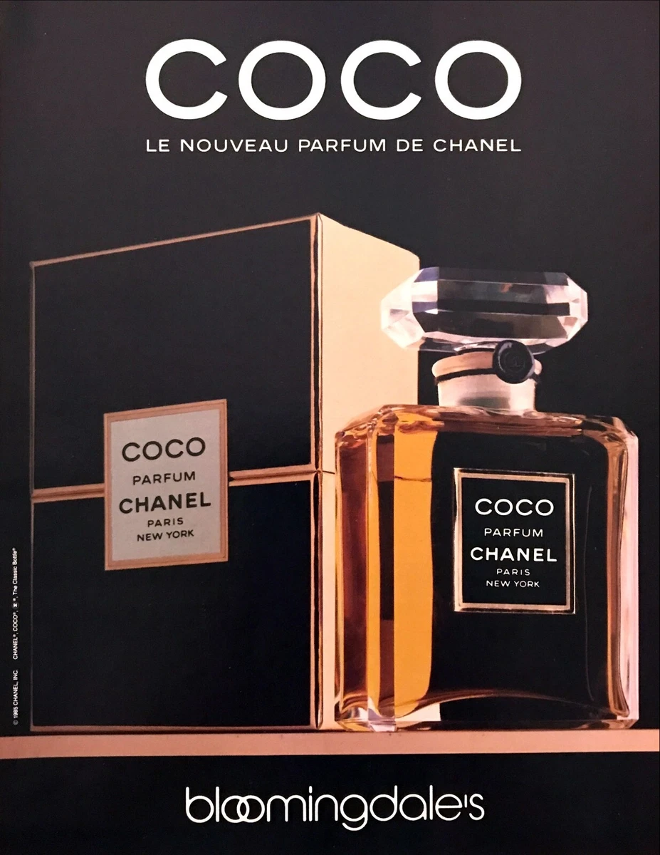 1985 COCO Chanel Parfum Bottle photo "New Chanel Perfume" vintage  print ad