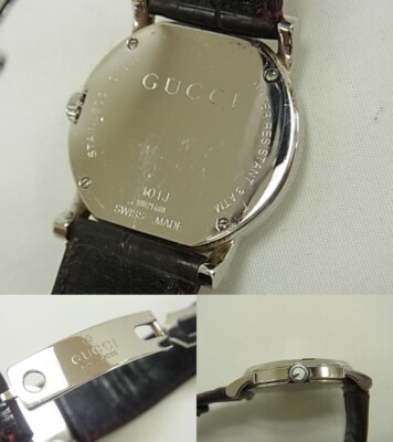 GUCCI 101M Watch G-frame 39mm Quartz Silver Dial Mens Antique