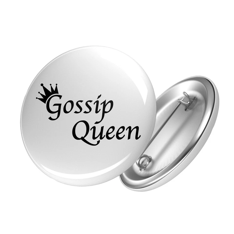HELLWEG DRUCKEREI Button Gossip Queen Krone Ansteckbutton Geschenkidee Souvenir Präsent Wichtelges