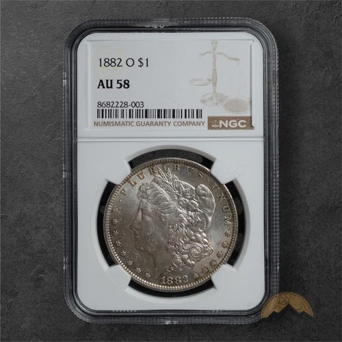 1882-O Silver Morgan Dollar $1 - NGC AU58 - New Orleans