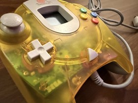 Sega Dreamcast HKT-7700 Translucent Yellow OEM Controller Tested with VMU