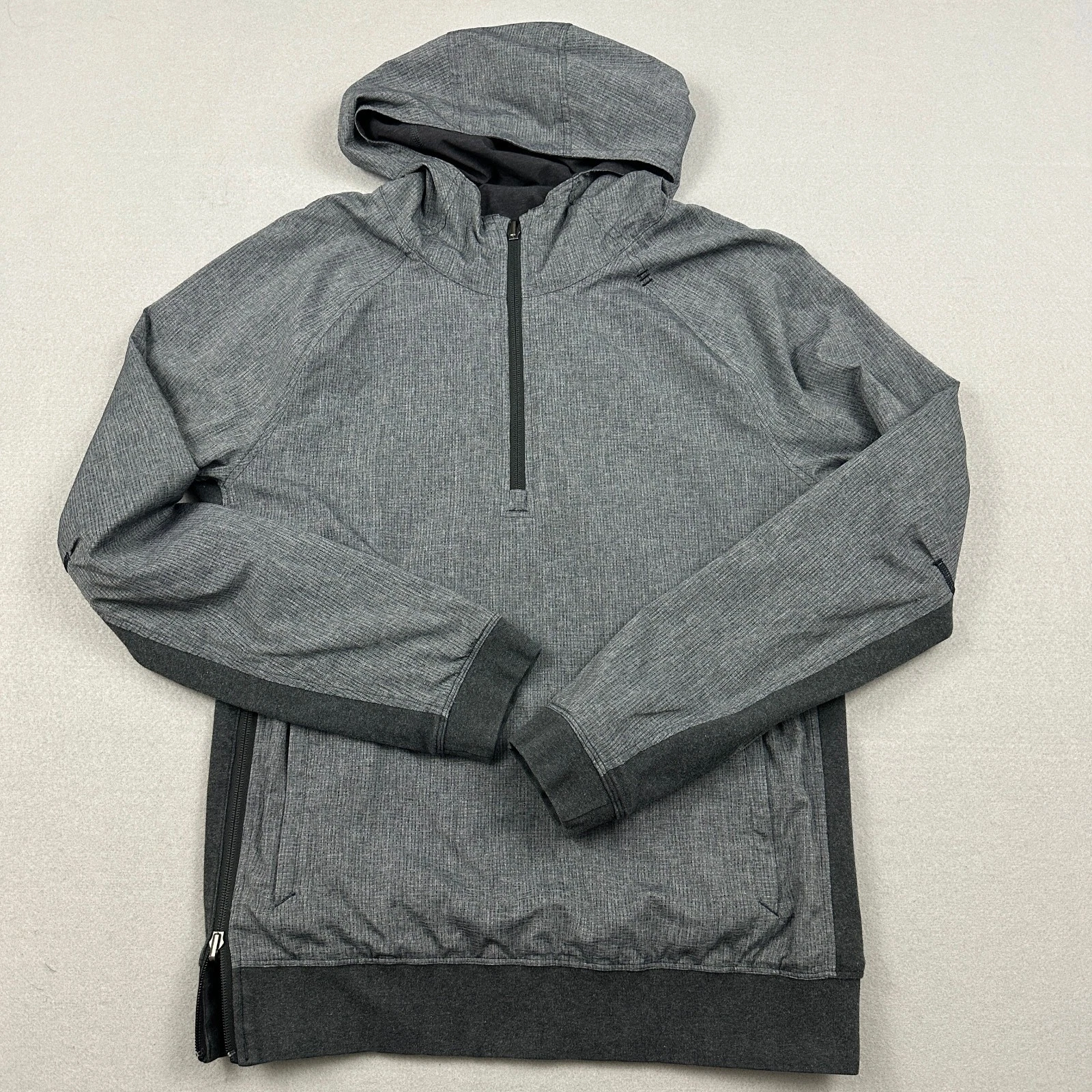 Lululemon Jacket Men Medium Gray Performance Reversible Half Zip Pullover Hood M - product detail image 1