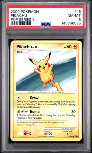 2009 POKEMON POP SERIES 9 #15 PIKACHU PSA 8