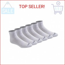 Dickies Men's Dri-Tech Moisture Control Quarter Socks 6, 12, 18 Pairs , Solid W