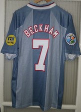 Anglia Euro 96 Retro Koszula wyjazdowa #7 BECKHAM Rozmiar Large Fabrycznie nowa z metkami