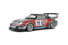 Solido 2020 Porsche 993 RWB Bodykit No 11 Martini Racing Livery Coupe Silver Red