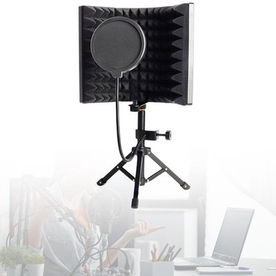 3 Paneele Mikrofon Isolation Schild Faltbar Mikrofon Sound Professioneller Gesang