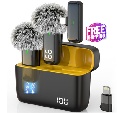 Microfono mini inalambrico para celular camara solapa con estuche de carga 2 mic