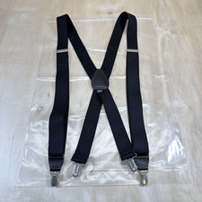 Pelican USA Suspenders Braces Clip Down X-Back Black Silver 1  Width