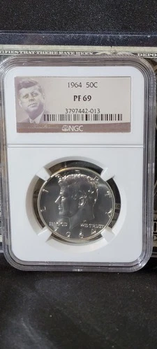 1964 NGC PF 69 Kennedy Silver Half Dollar, USA Proof 69 Silver 50C, Top Grade