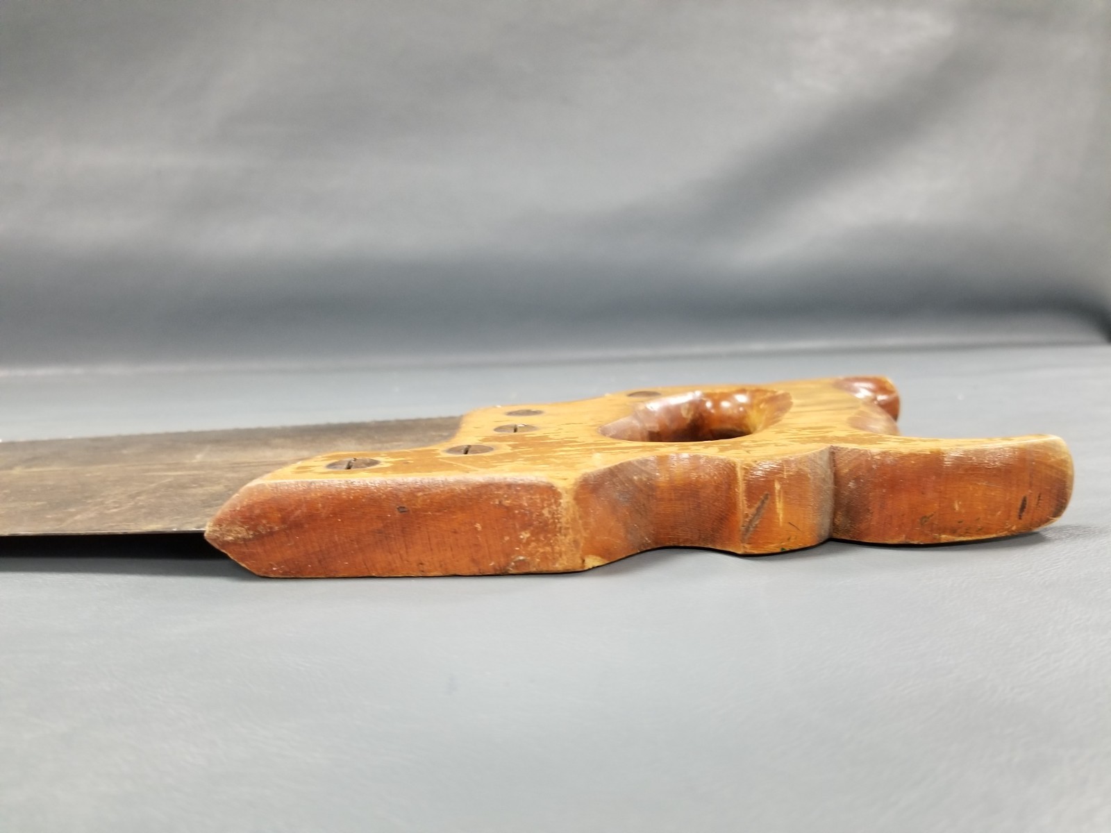 VTG 50's Disston 26" Blade Hand Saw Wood Handle Scale Logo Etched Willow