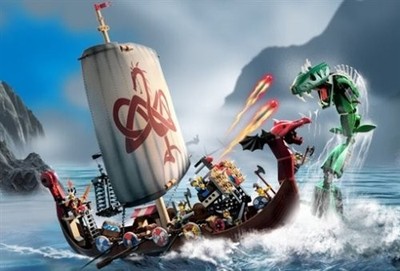 LEGO Vikings: Viking Ship Challenges the Midgard Serpent (7018