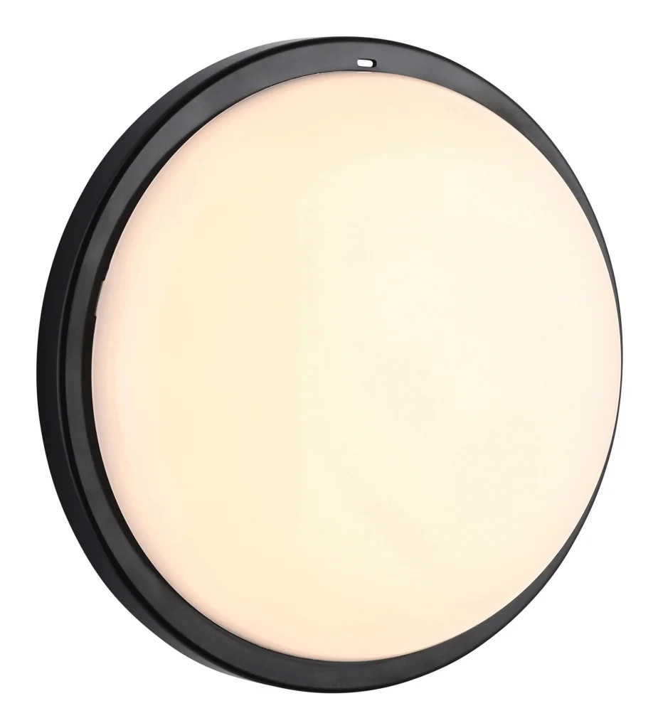 Outdoor Light Black Rond Plus CCT LED Round Bulkhead 15w 1700lm Saxby 118828