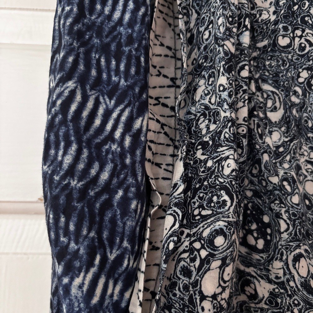 Ulla Johnson Nara Blouse Indigo Patchwork Printed… - image 9