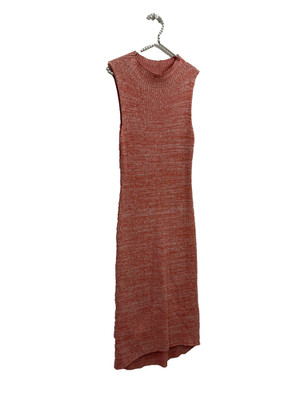 Daily Practice Small Ribbed Cowlneck Midi Pink Dress