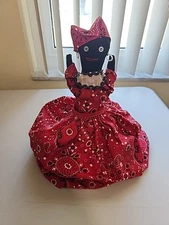 Handmade Ragdoll With Red Cloth Dress (Unsure Of Origin)