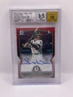 JACOB WILSON 2023 Bowman Chrome Draft 1st Red Wave Refractor Auto /5 BGS 8.5 10