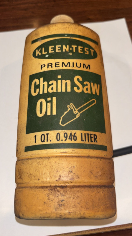 Vintage Clean Test, Chainsaw Oil 1 Quart Plastic Bottle Empty