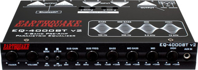 Sound EQ-4000BT V2 4-Band 1/2 DIN Pre-Amp Car Audio Graphic Equalizer with RCA, 