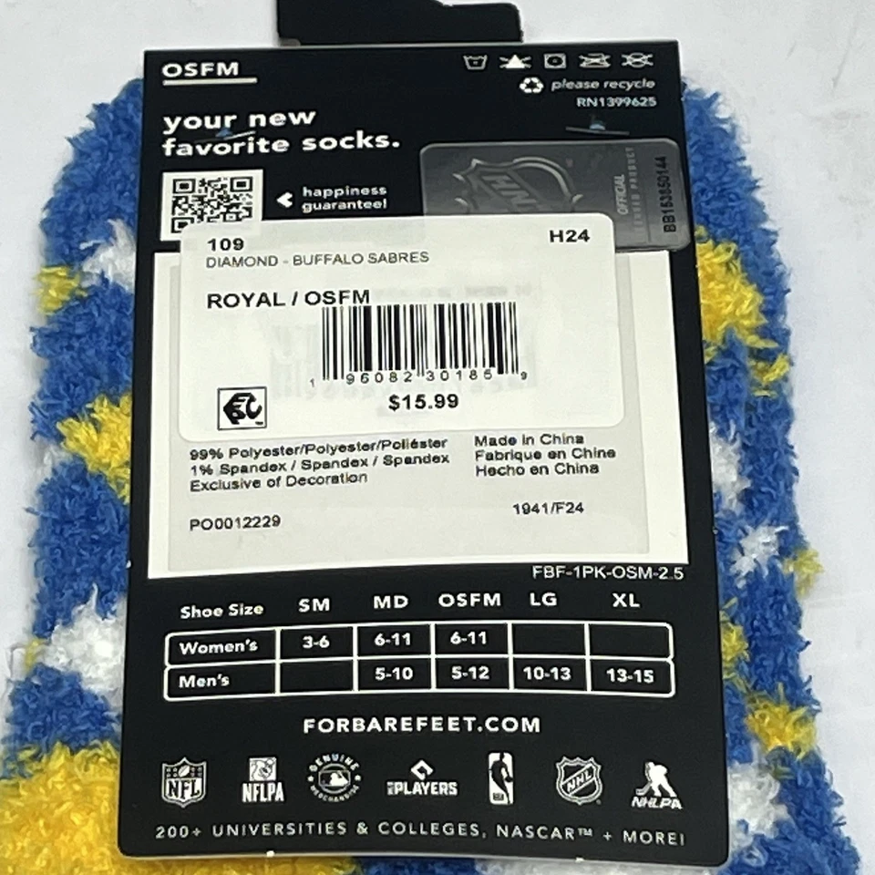 For Bare Feet Buffalo Sabres Argyle Cozy Socks One Size Fits Most Blue And Gold - Image 3 of 4