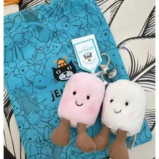 Jellycat Amuseables Pair of Marshmallows Plush Keychain Bag Charm Kids Gift NWT