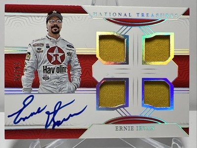 2024 National Treasures ERNIE IRVAN 19/25 Quad Race Gear Graphs Holo Silver AUTO