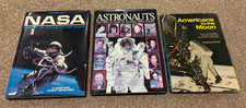 History of NASA, Astronauts,  Americans to the Moon - RARE Vintage 3 HC Space 