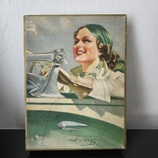 Boite Ancienne Publicitaire 1940 Américaine Femme Au Volant