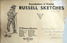Charles M. Russell Set Of 15 Western Sketches & Album - Complete - Excellent