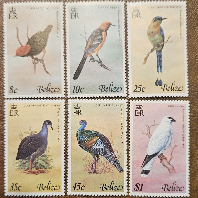 BELIZE 1977 Birds (Scott 387-392; SG 453-457) MNH