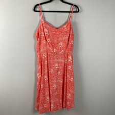 Old Navy Sundress Size XL Tall Coral Pink Sleeveless Travel Pier Ferris Wheel