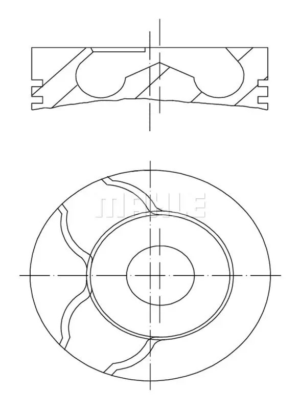 MAHLE 022 01 02 Pistone senza canale raffreddamento - Immagine 2