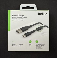 Belkin BoostCharge USB-A To USB-C Braided Cable 6.6FT CAB002Bbt2MBK