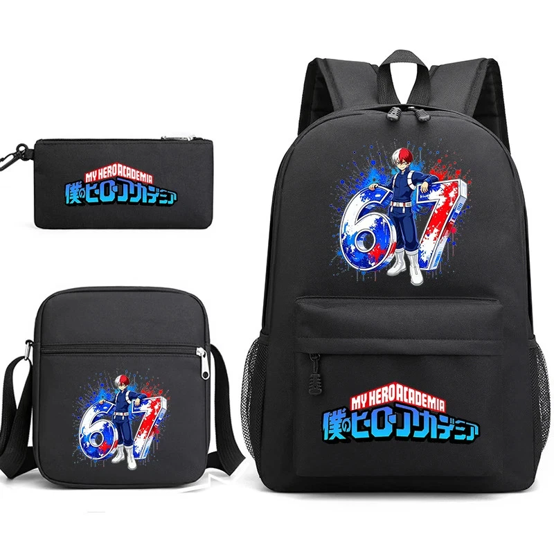 Hero Anime Shoto Todoroki Backpack Shoulder Bag Pencil Case Backpack Set