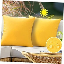 Outdoor Waterproof Throw Pillow Covers 20X20 Set 20" x 20" Pack of 2 Yellow